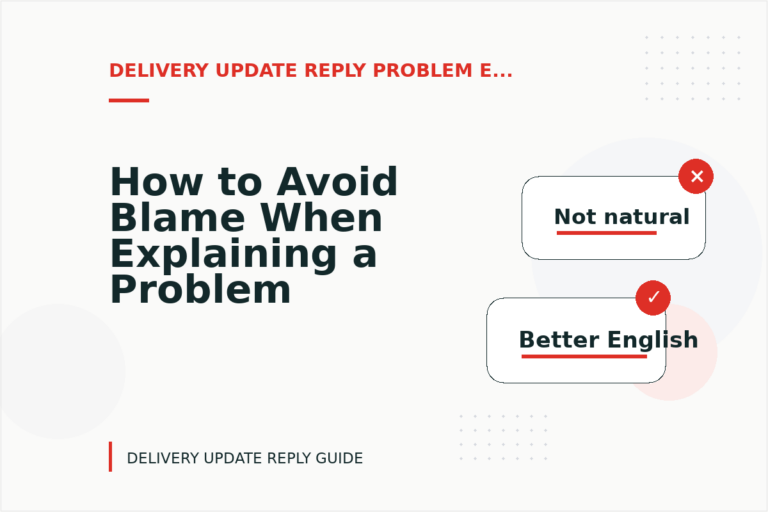 How to Avoid Blame When Explaining a Problem in Delivery Update Reply English