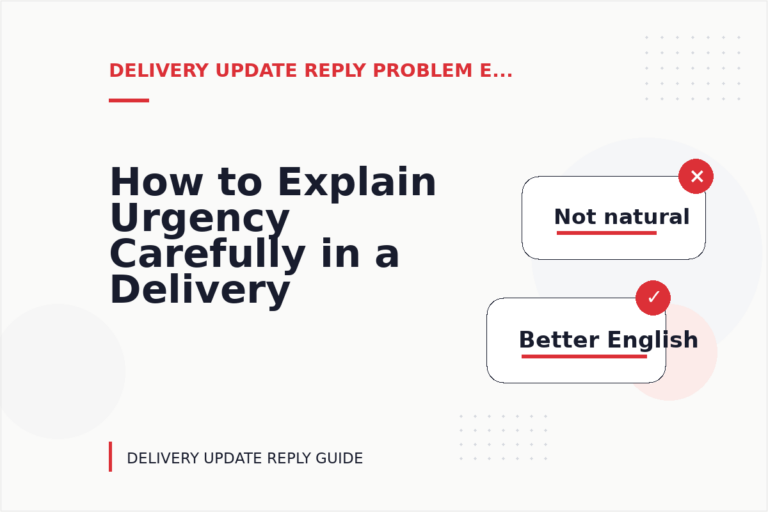 How to Explain Urgency Carefully in a Delivery Update Reply