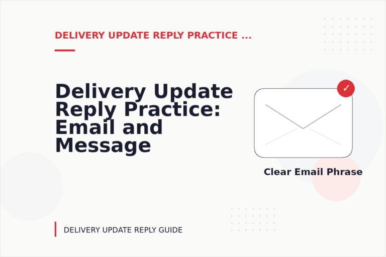 Delivery Update Reply Practice: Email and Message Examples Delivery Update Reply Practice: Email and Message Examples