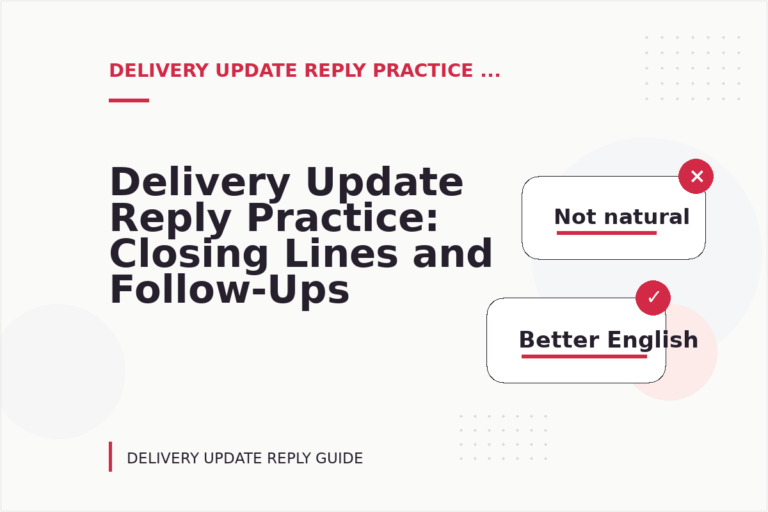 Delivery Update Reply Practice: Closing Lines and Follow-Ups
